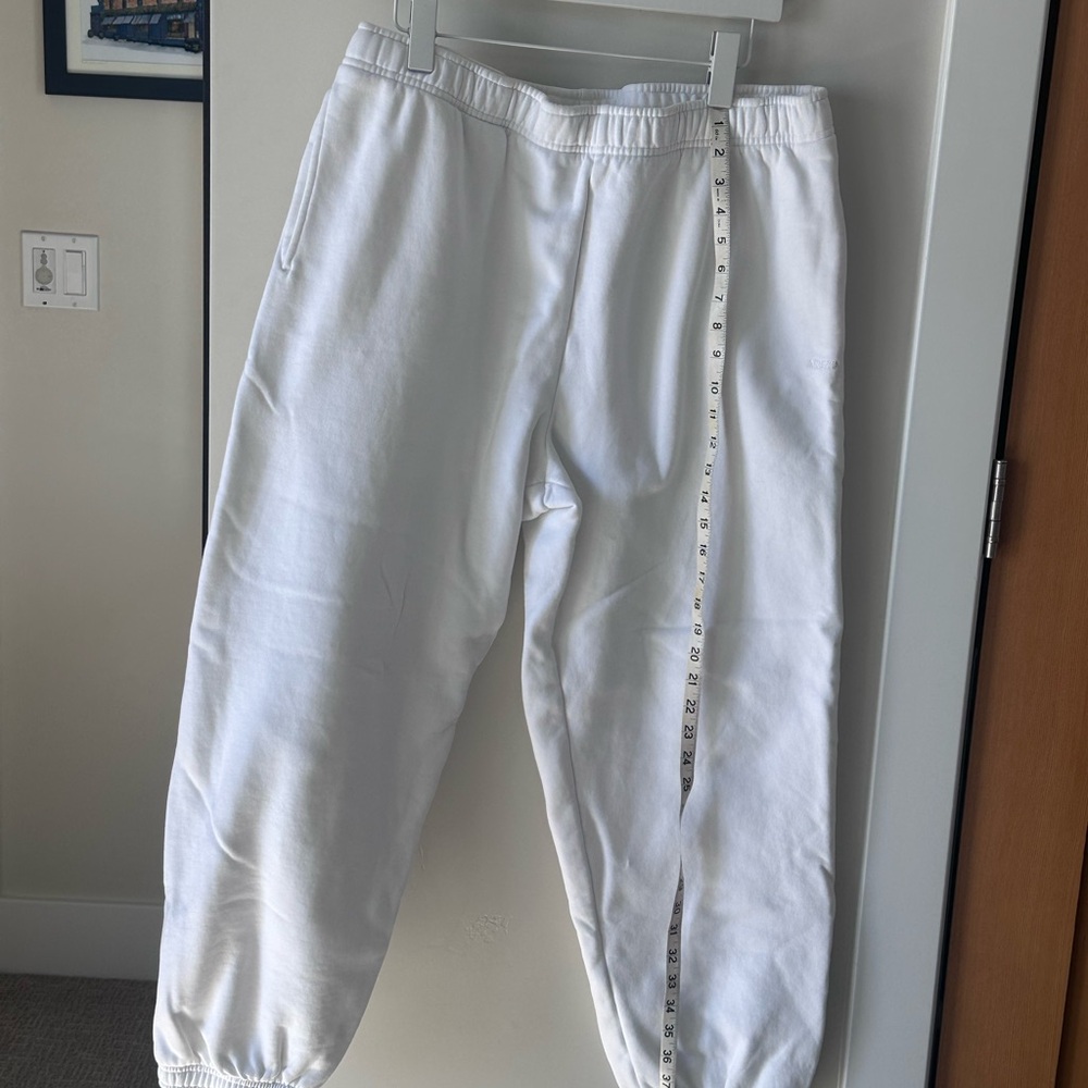 Aritzia White Elastic Waist Track Joggers